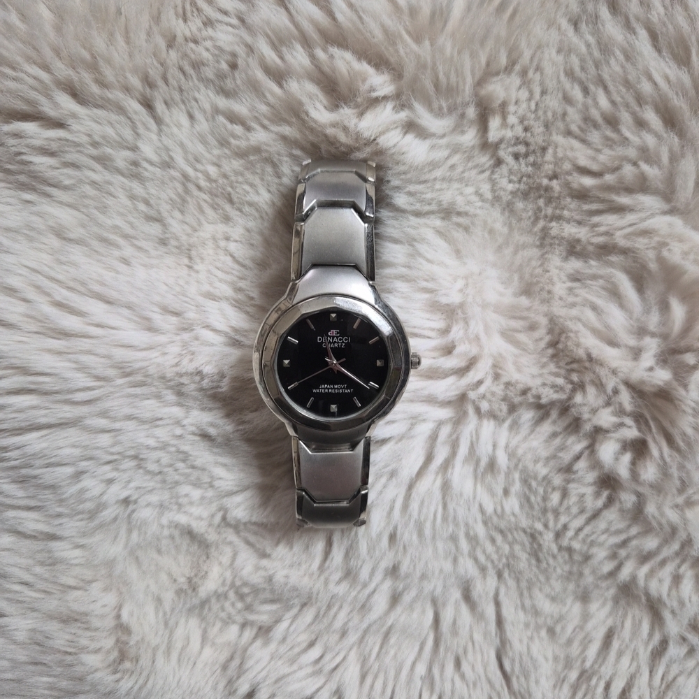 Mens Denacci Watch Silver Tone Classic Contemporary Modern Office Work Business